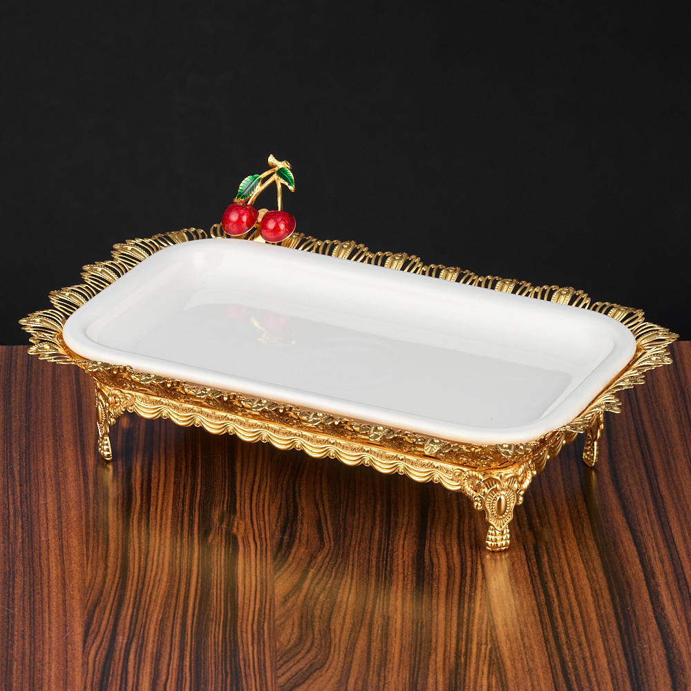 M-62015 (24) Фруктовница с Вишней, 28,5х18,5х7 см. 