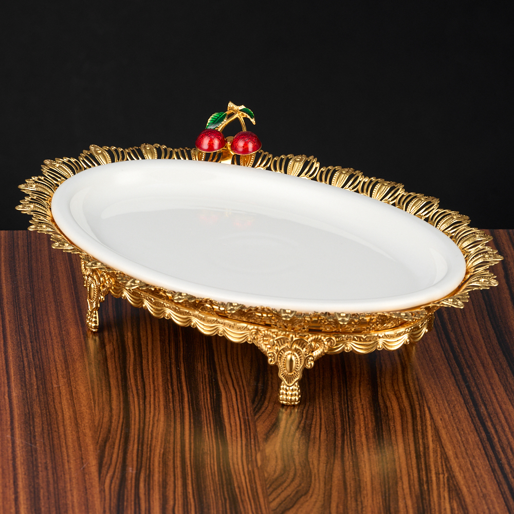 M-62017 (24) Фруктовница с Вишней, 28,5х20,5х6,5 см.