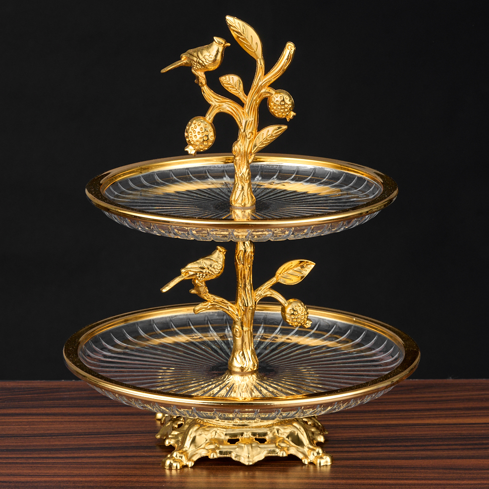 M-62023 (12) Фруктовница 2-х ярусная, 26,5х26,5х32,5 см.