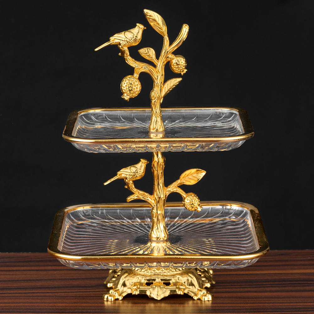 M-62024 (12) Фруктовница 2-х ярусная, 24,5х24,5х33 см.