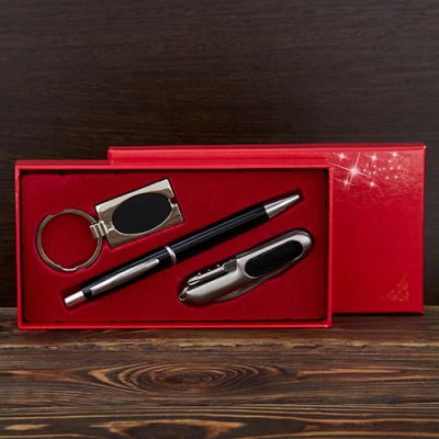 D-1 Набор подарочный: перочинный нож, ручка, брелок