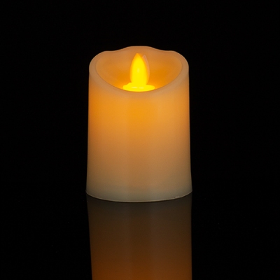 YW-00261 (192) Пластиковая свеча с дрожащим язычком, 1 светодиод,  на батарейках, 10*7,5 см