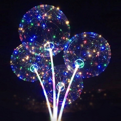YW-00138/1 Воздушный шар Baby Balls, d=50см с 50 LED подсветкой, разборная ручка 97 см