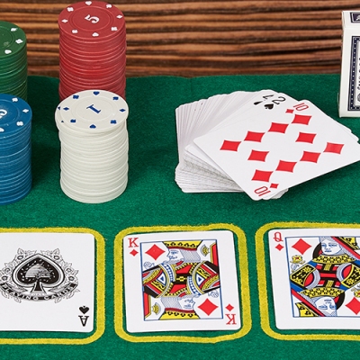 M-YW-81161 (16) Набор "Покер" из120 фишек с номеналом, картами и игровым сукно,метал кор.2