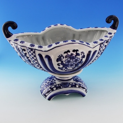 FY-50614 (4) 32*18*22см Фарфоровая ваза белая с синим орнаментом
